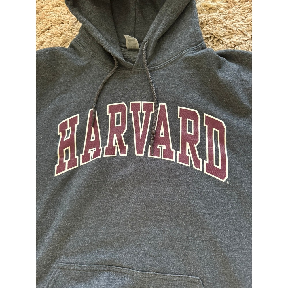Harvard University Hoodie Charcoal Gray Ivy League Sweatshirt XL Mens - Picture 6 of 6
